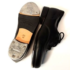 Bloch Shockwave Tap Shoes Black Size 5.5 M Leather Upper and Sole Non Skid Grid